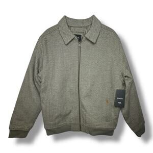 RVCA Pisco Jacket - Dark Olive Coat Zip Up - Large